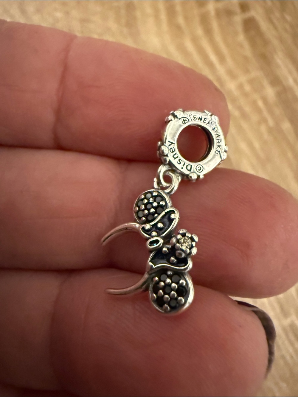 Disney Silver and Black Minnie Mouse Dangle Charm